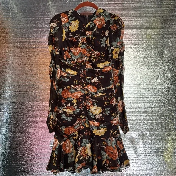 Veronica Beard Hedera Ruched Floral Print Silk. Size 00 - Picture 2 of 7